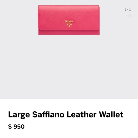 Prada Saffiano large wallet peony pink almost new